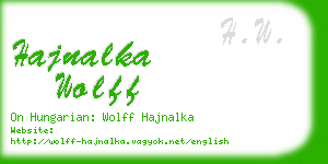 hajnalka wolff business card